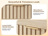 () 1 Drawer 1 Shelf Honeycomb Board MDF Bedside Table 20*15*24.5in Light Gray 25841900