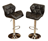 ZNTS Glasgow Contemporary Tufted Adjustable Height Hidraulic Bar Stools, Set of 2, Black T2574P164864