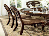 Elegant Style Beautiful Side Chairs 2pc Set Cherry Finish with Gold Tipping Fabric Upholstered B01164711
