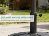 27 lbs. Lotus Design Umbrella Base Outdoor Market Umbrella Stand in Antique Silver 12709519