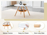31.5-inch diameter circular dining table, white MDF vacuum formed tabletop, solid wood legs, with W1151P431133