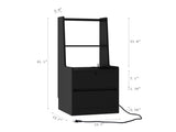 Nightstands Set of 2, Charging Station, Smart Nightstand Night Light, Modern Night Stand W1321P311158
