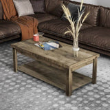 ZNTS Bridgevine Home Joshua Creek 48 inch Coffee Table, No Assembly Required, Barnwood Finish B108131548