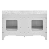 ZNTS 60 in Undermount Double Sinks Bathroom Storage Cabinet with Carrara Natural Marble Top W1059P170420