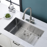 27" L X 18" W Undermount Kitchen Sink With Sink Grid W122546261