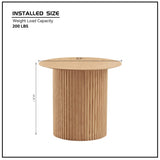 17.71 inch Round Fluted Side Table Circle Small Accent Table for Living Room Mid Century Circle W876P198964