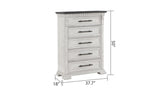 ZNTS Transitional Style 5-Drawer Chest Made with Wood in Antique White B009P155297