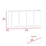 120 Wall Cabinet, Four Doors, Two Cabinets, Two Shelves -Black B20091817