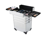4-in-1 Draw-bar Style Interchangeable Aluminum Rolling Makeup Case Silver 11970627