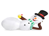 9.8 FT Lighted Christmas Inflatable Decoration, Large Inflatable Lying Snowman, Funny Blow Up Yard 62074285