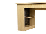 55" Modern Fluted Office Desk with Storage Cabinet & Drawers, Computer Writing Desk with Power 97527094