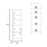 FM FURNITURE Beyerville Bookcase with Open Storage and 2 Doors, Stained Walnut B128P301396