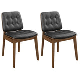 Black and Natural Walnut Tufted Back Side Chairs B062P145448