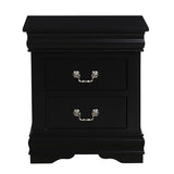 Black 2-drawer Nightstand B062P189238