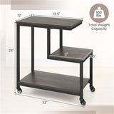 3-layer gray edge table with wheels 19688643