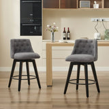 007-25" Swivel Bar Stools Set of 2-Modern Counter Height Stools with Linen Upholstery&Button Tufted W2636P242117