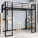 Iron frame bed bed and table, children's and youth home bed L-shaped desk, iron frame bed W1935P330795