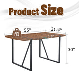 A minimalist retro rectangular dining table with a specially textured top and black metal W1151P240748