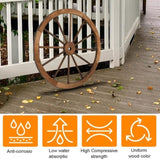 2pcs 30-Inch Old Western Style Garden Art Wall Decor Wooden Wagon Wheel Brown 29619922