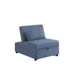 Contemporary Blue Gray Sleeper Sofa Chair Pillow Plush Tufted Seat 1pc Convertible Sofa Chair Sherpa B011P163903