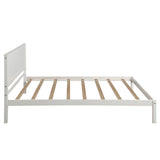 ZNTS Platform Bed Frame with Headboard, Wood Slat Support, No Box Spring Needed,Twin, White 94135601