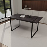 59" MDF black wooden table and modern chair set of 4 pieces, medieval wooden kitchen 69447352