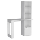 ZNTS Iowa Computer Desk with 1-Cabinet and 4-Tier Bookcase B200P188863