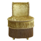 Gold Vanity Stool with Button Tufted B062P215391