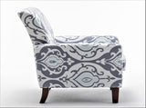 Patterned Polyester Blend Armchair, Solid Birch Wood Frame with Brown Tapered Legs, Foam Padded 17010575