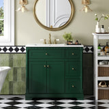 36" Vanity with Top for Bathroom, Modern Bathroom Storage Vanity Includes Adjustable Shelf, Soft N710P279991F