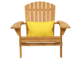 Folding Wooden Adirondack Lounger Chair with Natural Finish 54748532