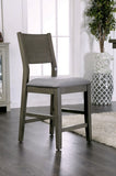 Gray Counter Height Dining Chairs Padded Fabric Seat Set of 2pc Chairs Kitchen Dining Room Panel B011P320999