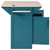 K&K 55.7'' Large Kitchen Island with 2 Drop Leaf,, Rolling Kitchen Cart on 5 Wheels with Power N707P186617E