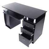 ZNTS 15mm MDF Portable 1pc Door with 3pcs Drawers Computer Desk Black 08402770