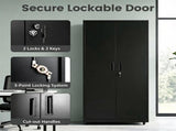 73 Inch Heavy Duty Mobile Steel Storage Locker Cabinet with Keys, Multi-Height Customizable Shelves 36903983