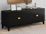 4-Door Sideboard Storage Cabinet for Living Room and Dining Room, Two Large Cabinets with Gold N759P192449B