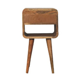 Artisan Furniture Solid Wood Mini Oak-ish Curve Lower nightstand B182P279316