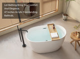 47'' Acrylic Freestanding-Acrylic Soaking Tubs, White, Oval Shape Freestanding W1675P189559