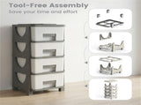 4-Drawer Compact Plastic Storage Cabinet Vertical Organizer for Bedroom Bathroom Office 51556050