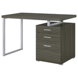 Weathered Grey 3-drawer Reversible Office Desk B062P145661