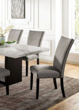 ZNTS Attractive Set of 2pc Side Chairs Dining Room Furniture Gray Flannelette Seat Nailhead Trim Kitchen B011P246253