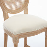 Solid Wood Bar stools Set of 2 Classic French Country Wooden Barstools with Upholstered Seating W1622P221400