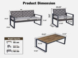 4-Piece Patio Furniture Set Outdoor Balcony Porch Garden Backyard Lawn Furniture Acacia Wood Table W2391P149819