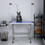 ZNTS 36" Folding Dog Pet Grooming Table Heavy Duty Stainless Steel pet dog Cat Grooming Table 00891082