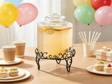 2.5 Gallon Glass Beverage Dispenser, Drink Dispenser with Metal Stand & Stainless Steel Spigot, 81866053