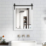 30" x22" Natural Wall Mount Mirror with Wood Frame 17624636