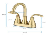 2-Handle Bathroom Sink Faucet with Pop-up Drain Brushed Golden W122458635