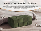Ottoman Foot Rest Soft and Comfortable Ottoman Square Corduroy Woven Design Sofa Stool Green W3851P453270