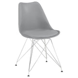 Grey and Chrome Padded Side Chair B062P153707