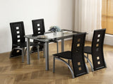 5 Pieces Dining Table Set for 4, Kitchen Room Tempered Glass Dining Table, 4 34557652